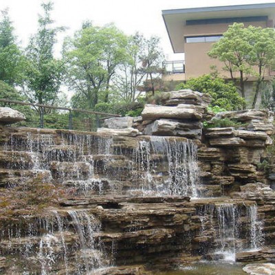 千層石假山石、工程千層石造景、公園千層石瀑布